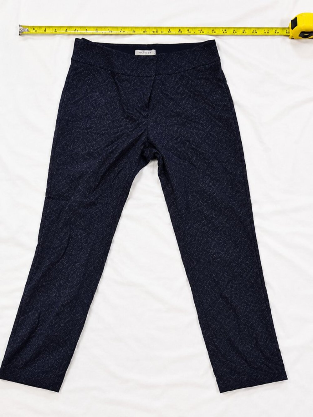 Laura Petites Navy Patterned Dress Pants Size 2 – Stretch Career Pants - Picture 3 of 6